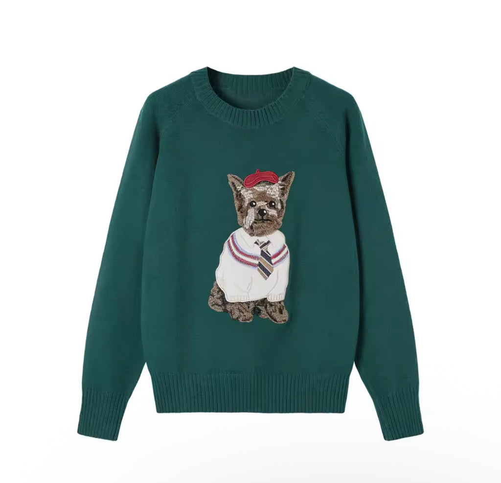 Pull avec motif chien